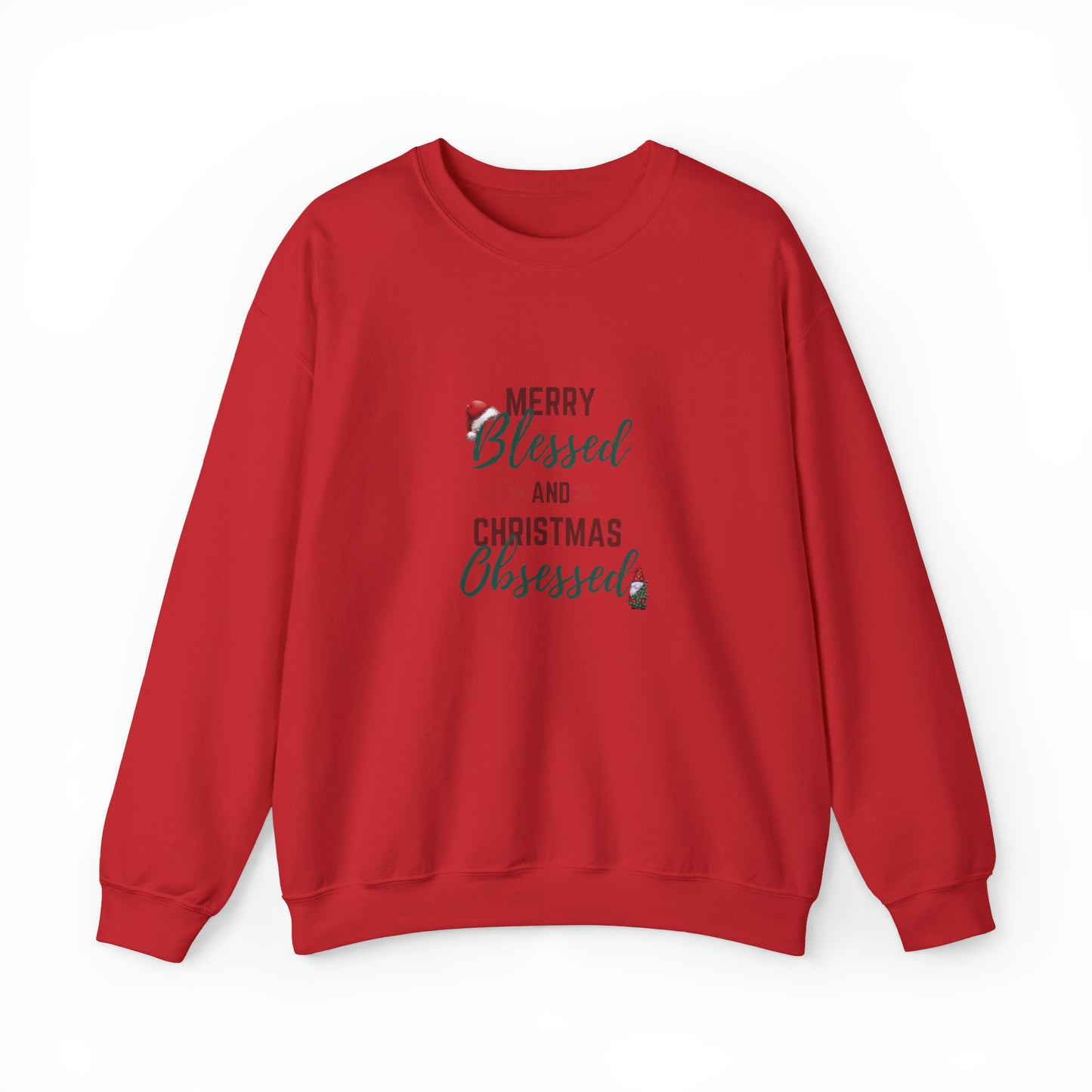 Merry Blessed and Christmas Obsessed Unisex Heavy Blend™ Crewneck Sweatshirt