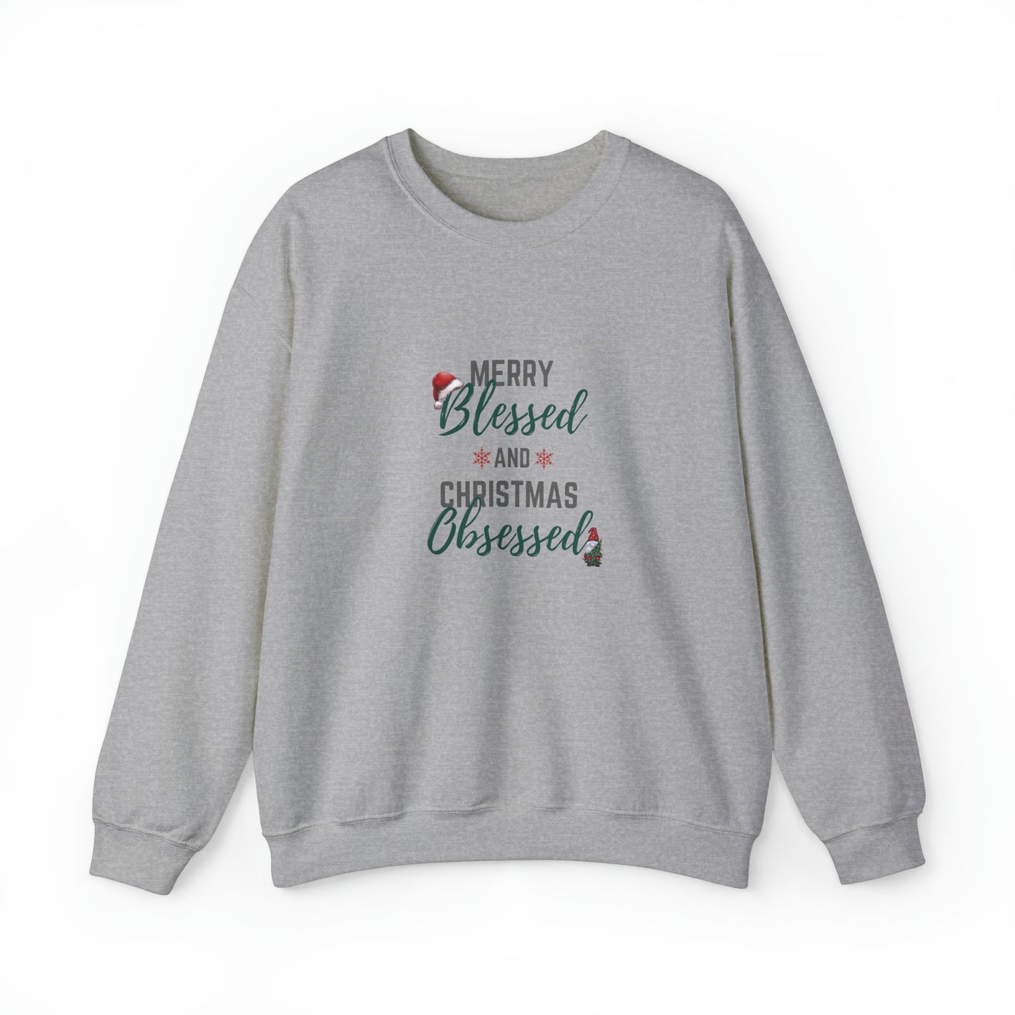 Merry Blessed and Christmas Obsessed Unisex Heavy Blend™ Crewneck Sweatshirt