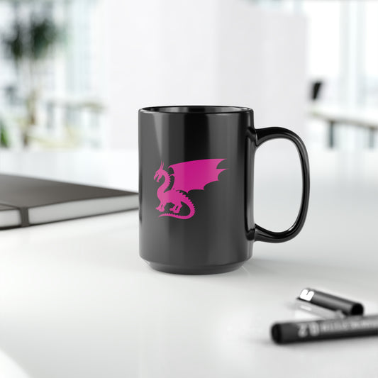 Dragon Slayer Black Mug, 15oz