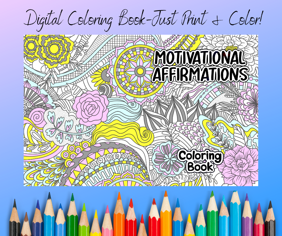 Motivational Affirmations Digital Coloring Book