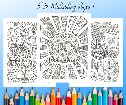 Motivational Affirmations Digital Coloring Book