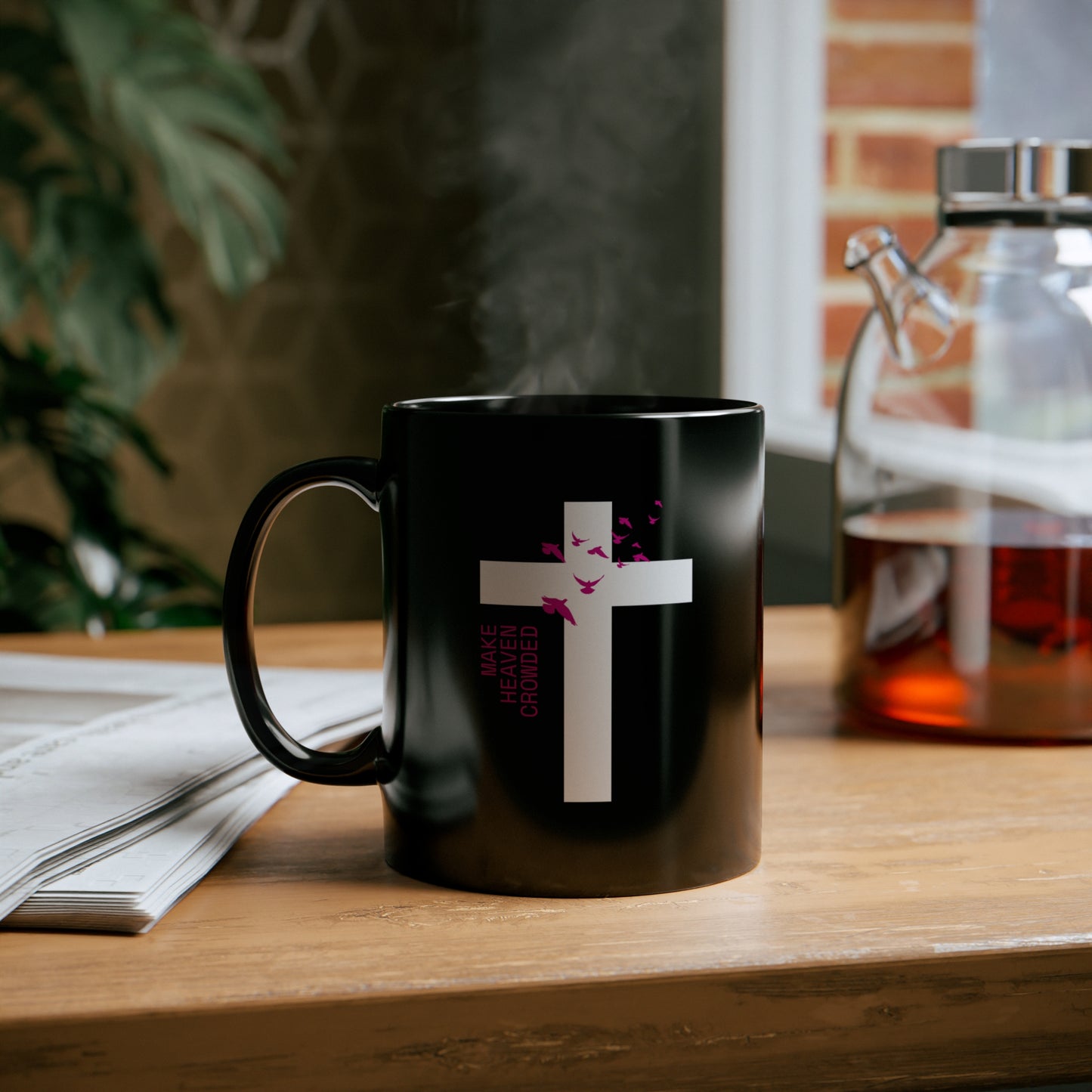 Make Heaven Crowded 11oz Black Mug
