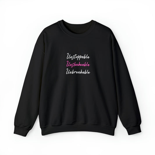 Unstoppable. Unshakeable. Unbreakable.-Curvy Queen Collection Unisex Heavy Blend™ Crewneck Sweatshirt