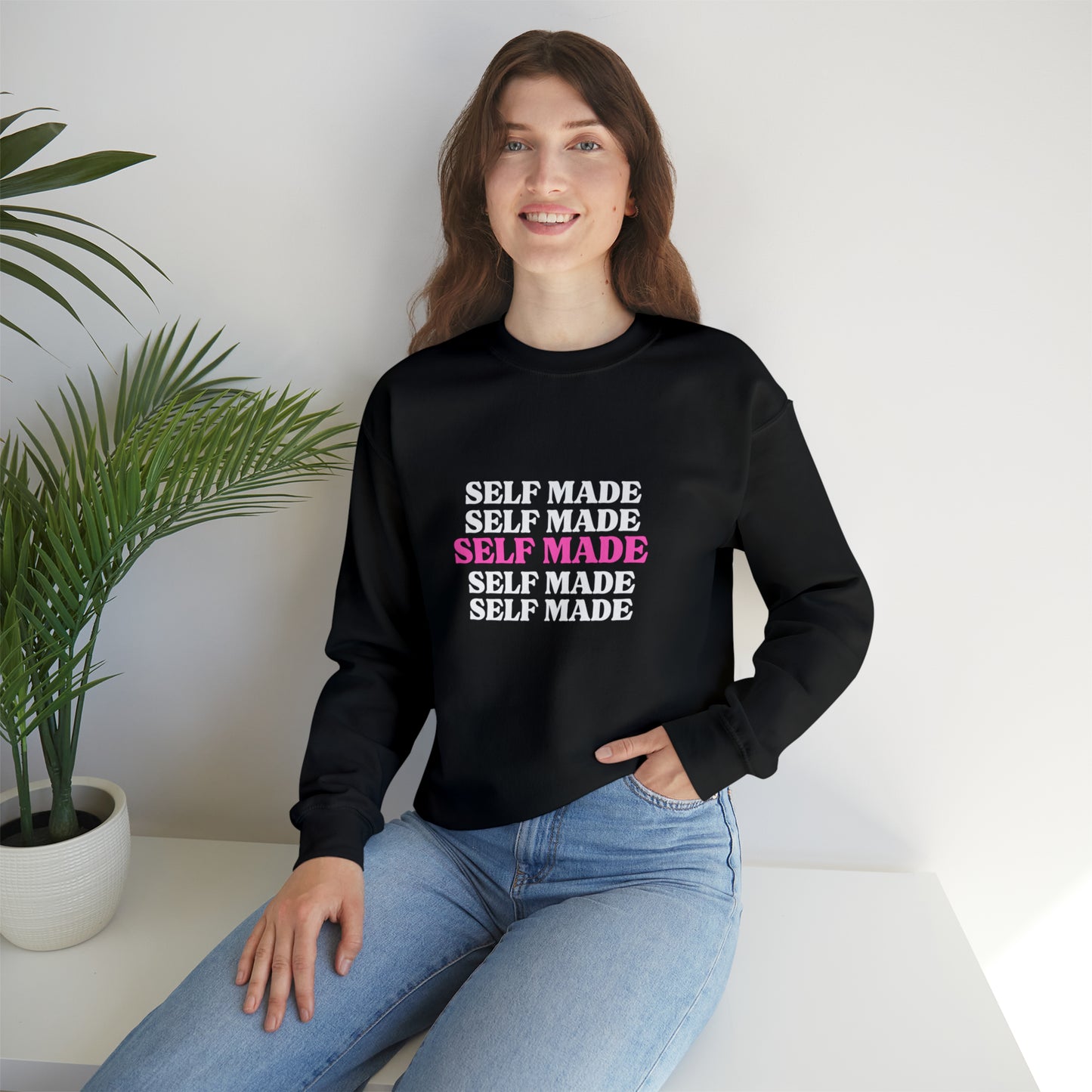 Self Made-Curvy Queen Collection Unisex Heavy Blend™ Crewneck Sweatshirt