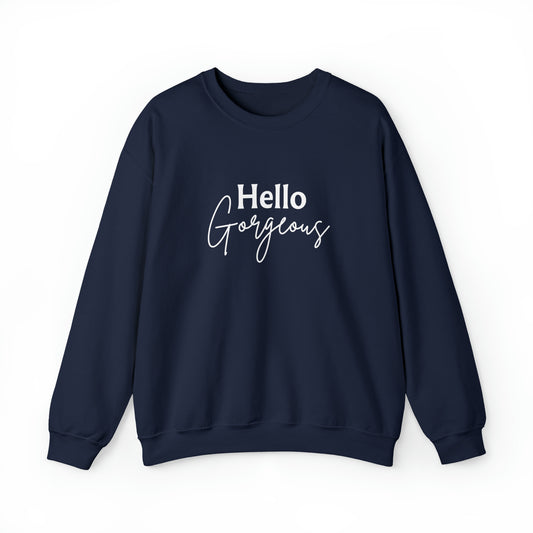 Hello Gorgeous-Curvy Queen Collection Unisex Heavy Blend™ Crewneck Sweatshirt