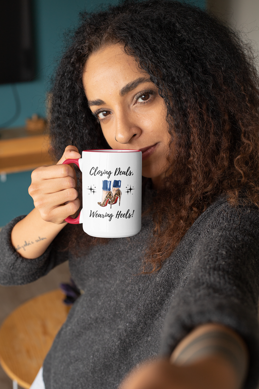 Closing Deals, Wearing Heels Accent Coffee Mug, 11oz