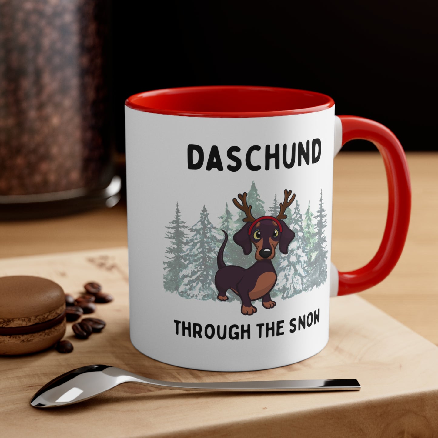 Daschund Through the Snow Accent Coffee Mug, 11oz