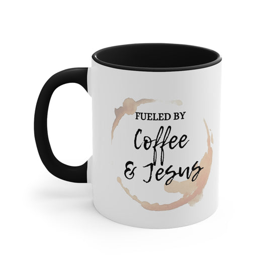Fueled by Coffee & Jesus Motivational Coffee Mug, 11oz