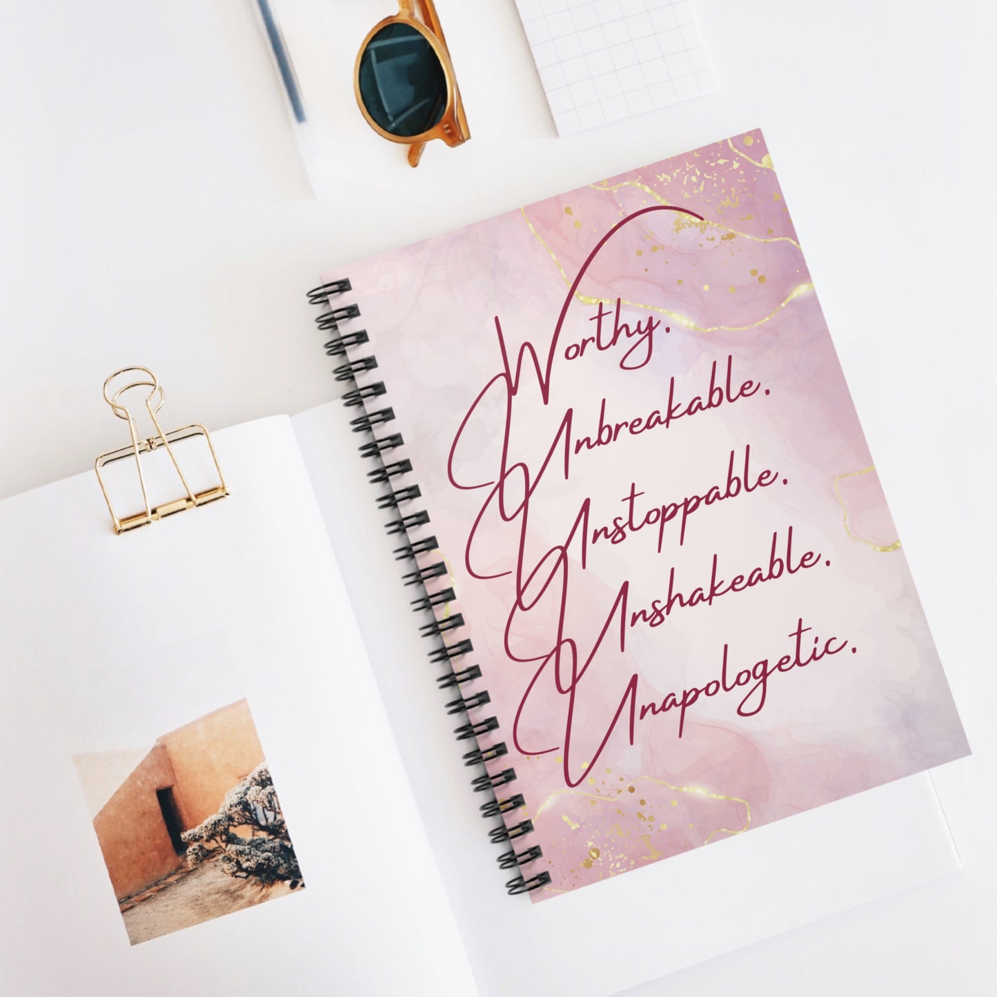 Affirmed - Worthy, Unbreakable, Unstoppable, Unshakeable, Unapologetic Spiral Notebook