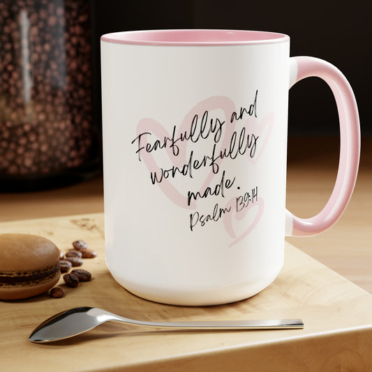 Fearfully and Wonderfully Made Two-Tone Coffee Mugs, 15oz