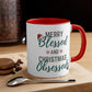 Merry Blessed, Christmas Obsessed Accent Coffee Mug, 11oz